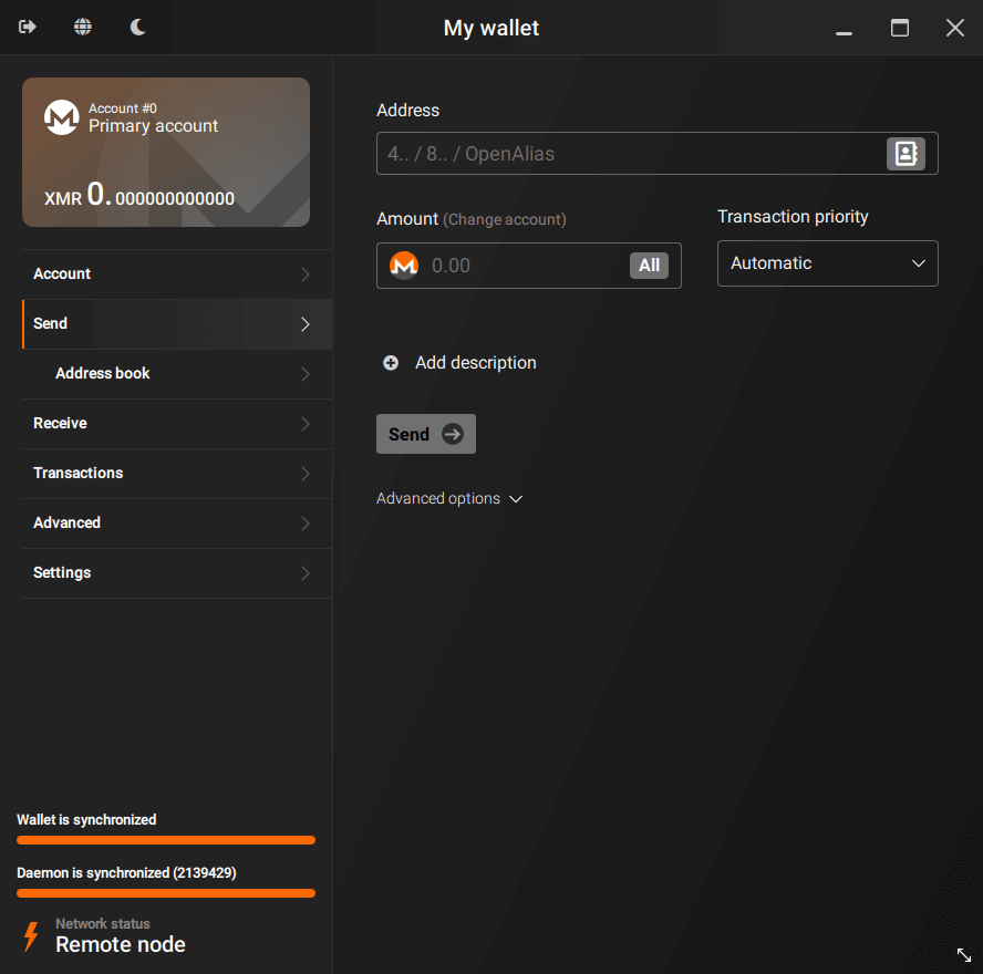 GUI Wallet from GetMonero